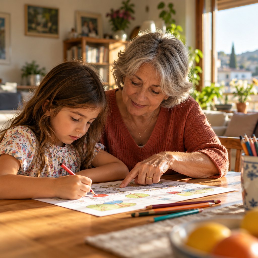 Nonna e nipote giocano insieme